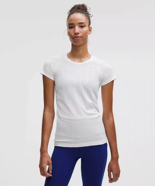 Swiftly Pointelle Short-Sleeve Shirt *Hip Length