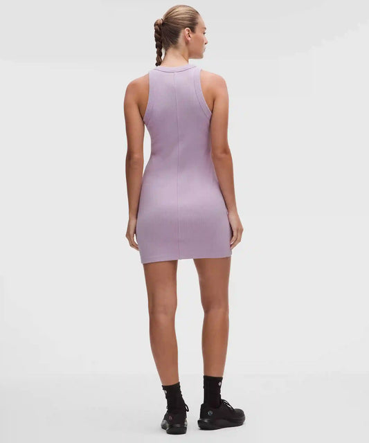 Ribbed Heavyweight Cotton-Blend Mini Dress