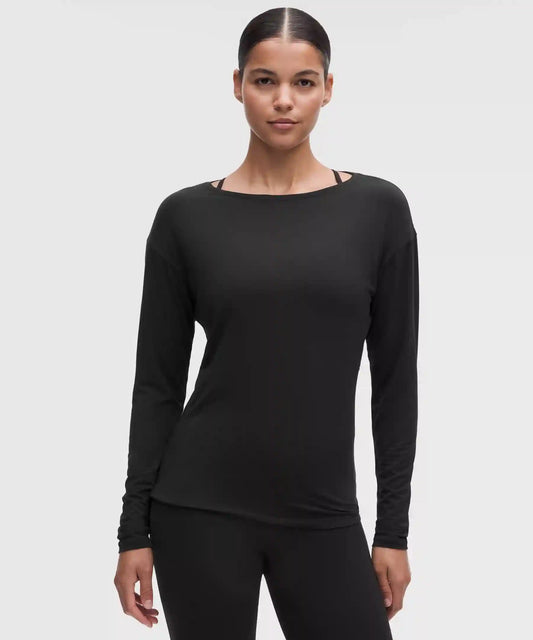 SilkyAppeal Hip-Length Long-Sleeve Shirt