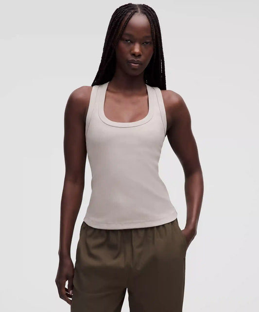 Little Ribbed Scoop-Neck Tank Top