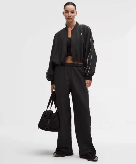 Crinkle Nylon Mid-Rise Track Pant *Wordmark