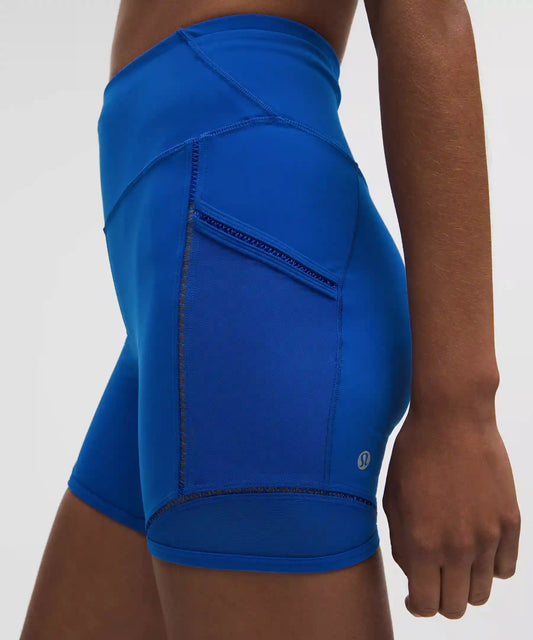 Fast and Free High-Rise Lace Trim Short 6" *5 Pocket