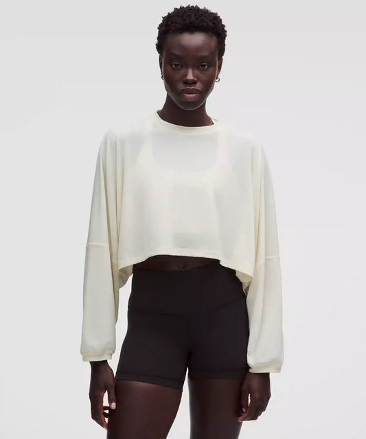EasySet Relaxed-Fit Cropped Long-Sleeve Shirt