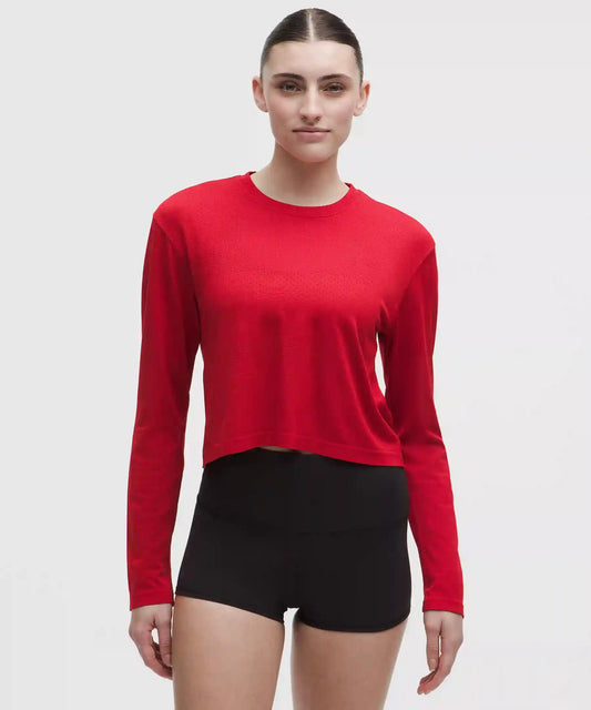 Swiftly Perforated Stripe Long-Sleeve Shirt