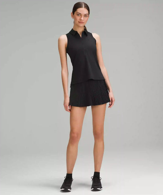 Quick-Dry Sleeveless Polo Shirt Straight Hem *Logo