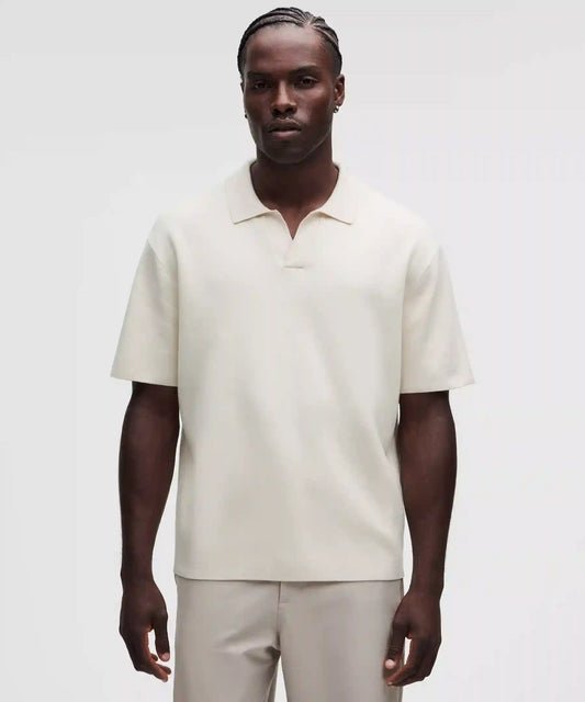 Cotton-Blend Knit Short-Sleeve Polo Shirt