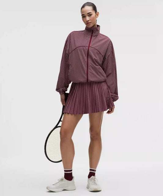 Knife-Pleat High-Rise Tennis Skirt