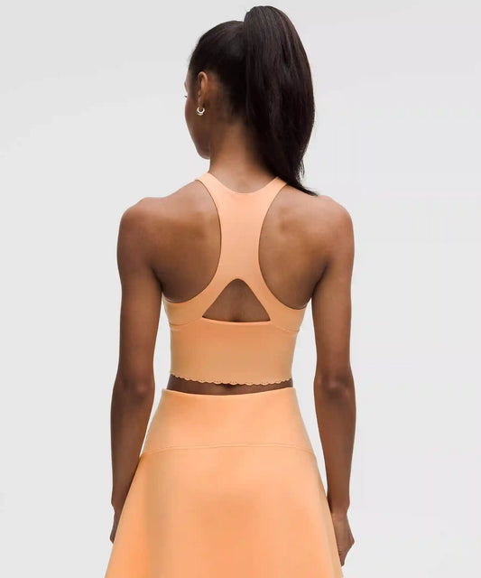 Scallop-Hem High-Neck Tennis Tank Top *Medium Support, B/C Cup