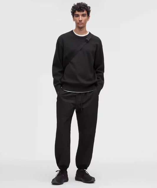 Cotton-Blend Knit Long-Sleeve Crewneck