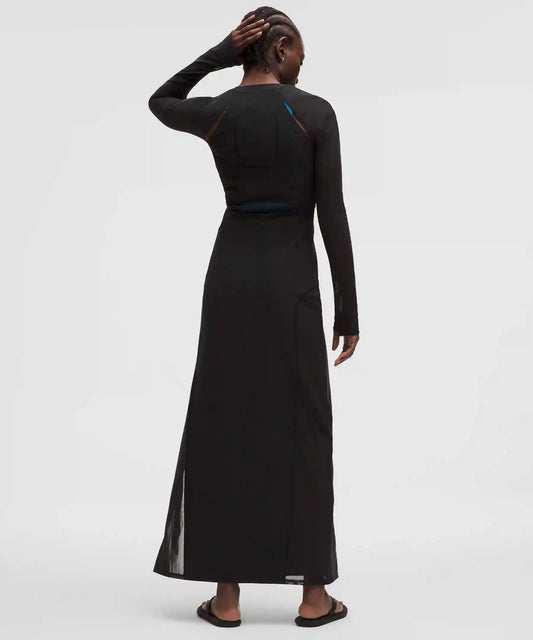 Mesh Cutout Long-Sleeve Dress *SLNSH Collection