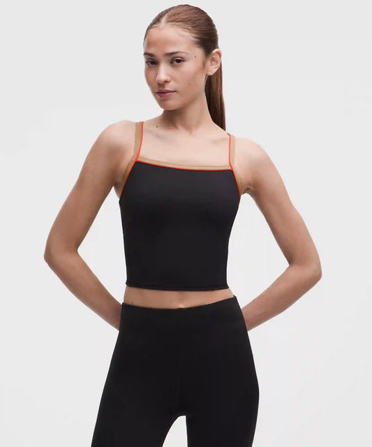 Nulux Side-Stripe Tank Top with Pocket Moderate Support, B/C Cup