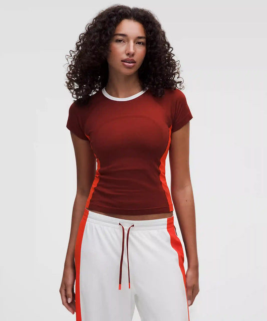 Swiftly Tech Short-Sleeve Shirt 2.0 Waist Length *Colourblock