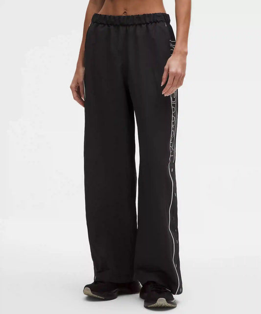 Crinkle Nylon Mid-Rise Track Pant *Wordmark