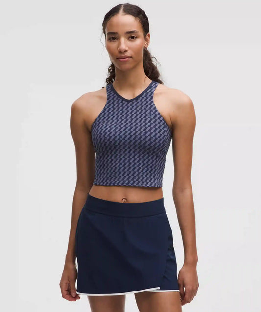 Cropped V-Neck Tennis Tank Top *Medium Support, B/C Cup