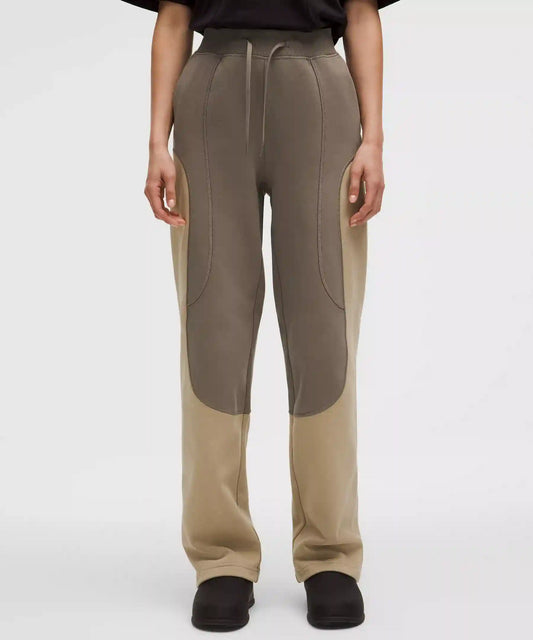 Cotton Fleece Mid-Rise Straight-Leg Pant *SLNSH Collection