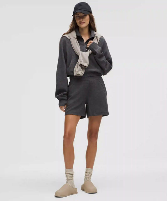 Scuba Cropped Funnel-Neck Half Zip *Waffle