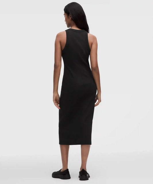 Ribbed Heavyweight Cotton-Blend Midi Dress