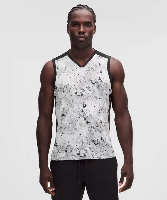 Pique Mesh-Panel Sleeveless Tennis Shirt